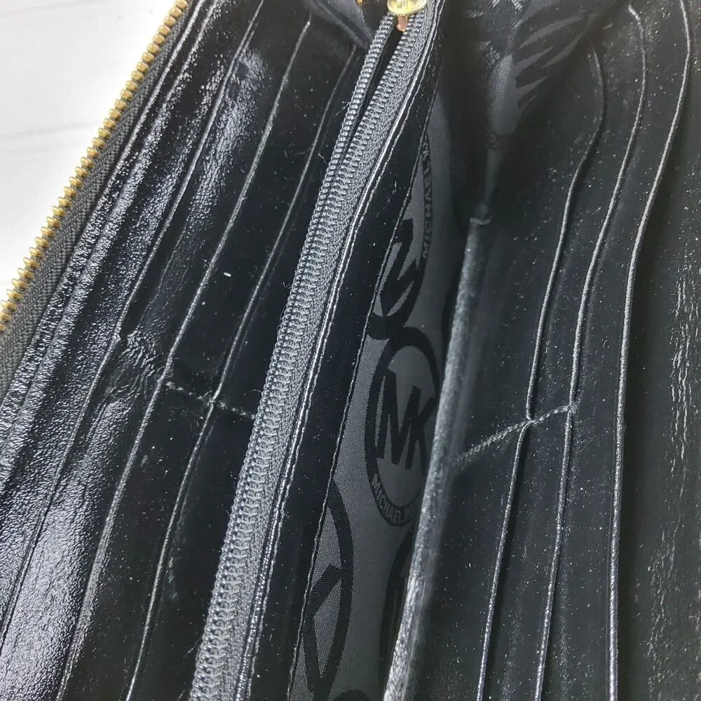 Michael Kors MK Zip Around Full Size Wallet Black